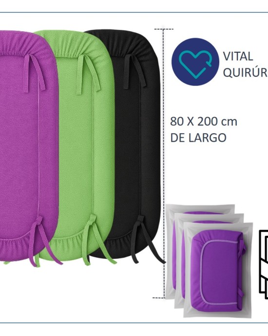 Sábana Ajustable Desechable en Colores Morado, Verde, Negro Sábana Ajustable Desechable en Colores Morado, Verde, Negro