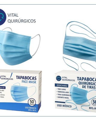 Disposable Face Mask with Ear Loops or Ties